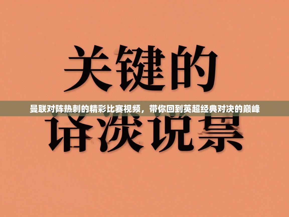 曼联对阵热刺的精彩比赛视频,带你回到英超经典对决的巅峰 第1张